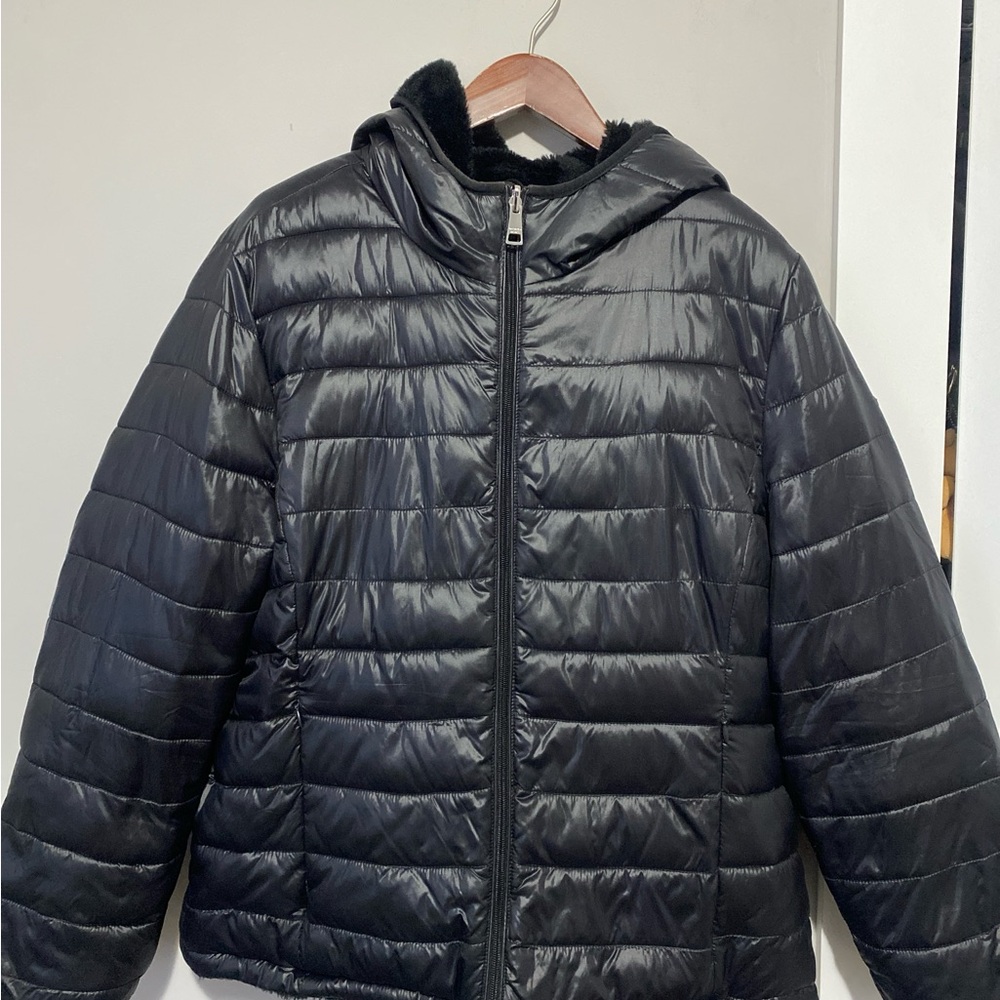 Andrew Marc Black Faux Fur Jacket